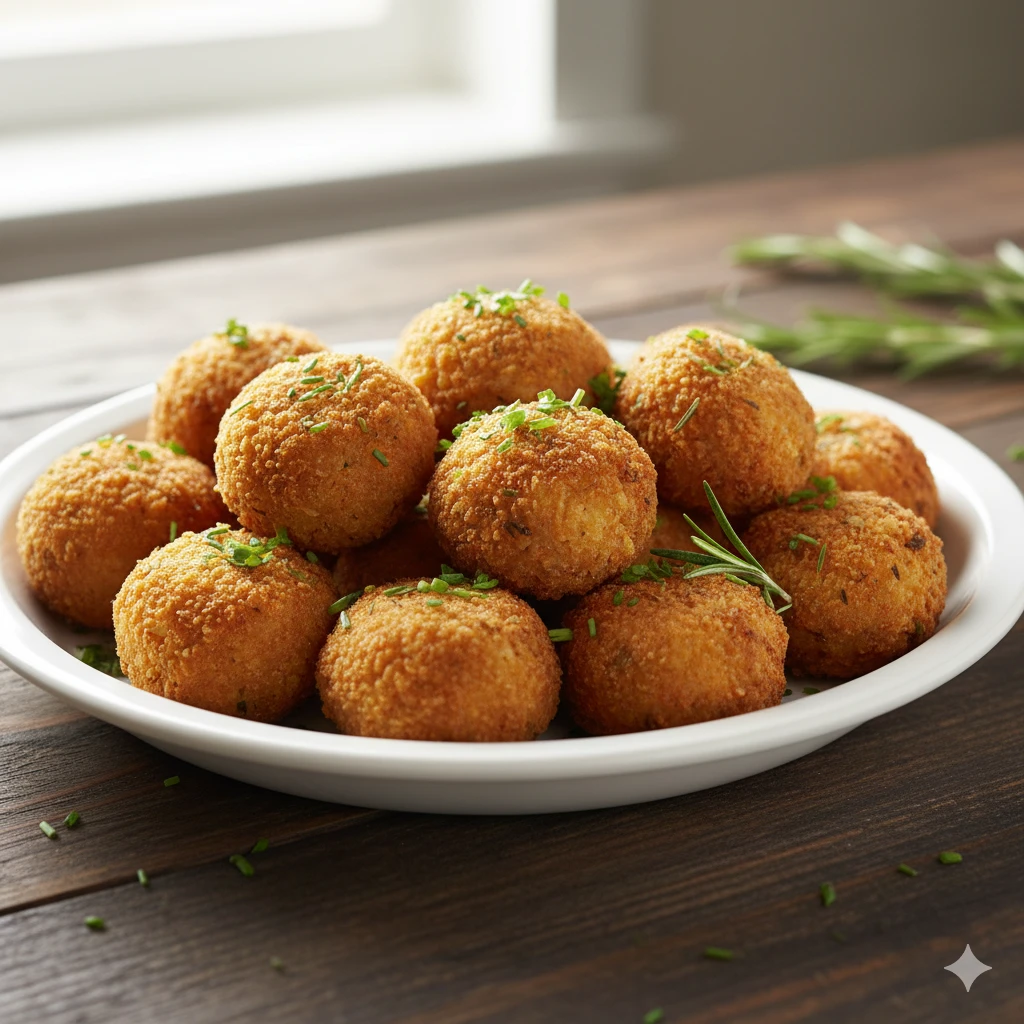 Receita de Bolinho de Arroz com Queijo na Air Fryer