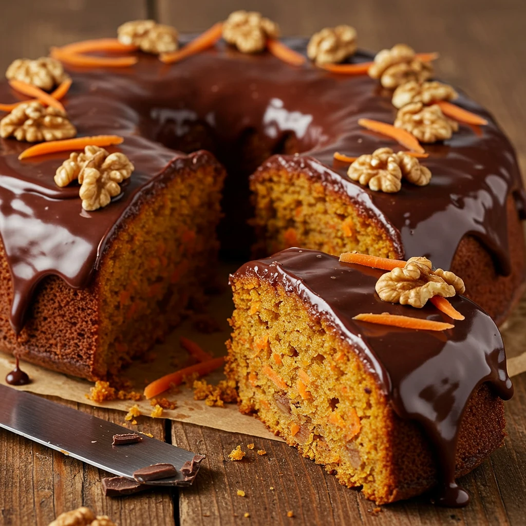 Bolo de Cenoura com Cobertura de Chocolate