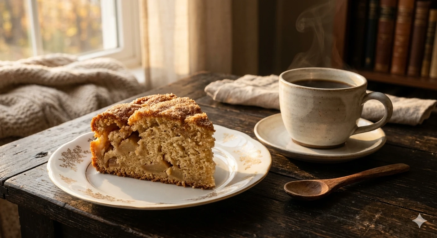 Receita de Bolo de Maçã Amanteigado com Canela