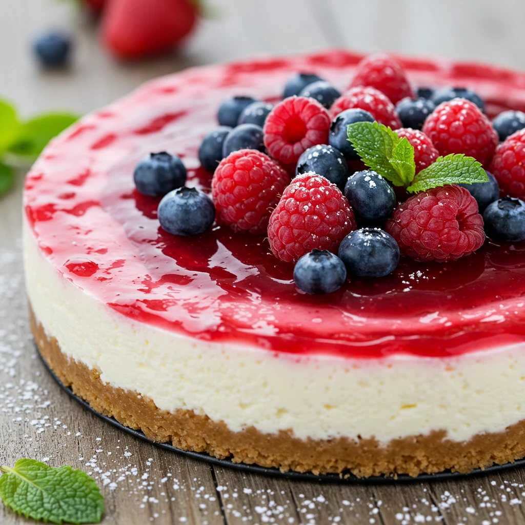 Cheesecake de Frutas Vermelhas sem Forno