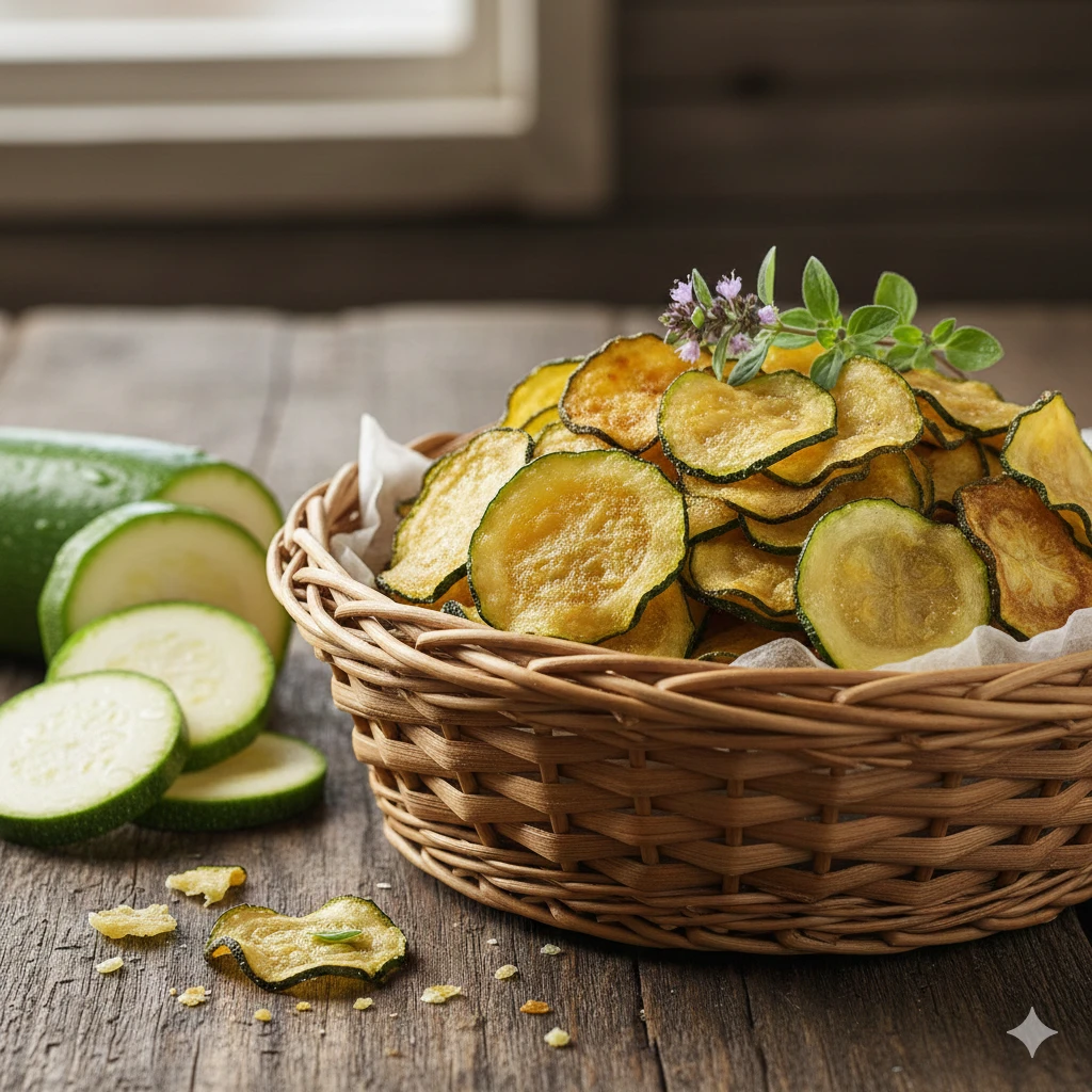 Receita de Chips de Abobrinha na Air Fryer