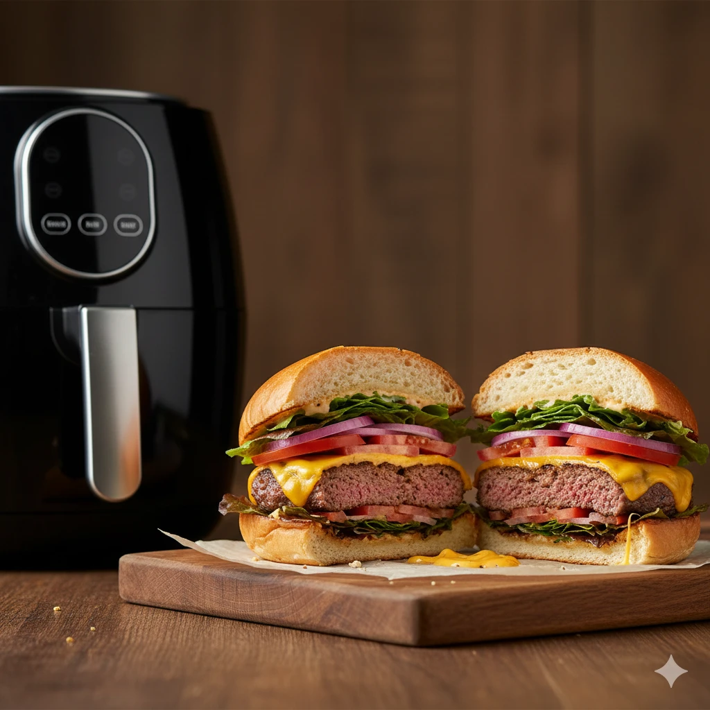 Receita de Hambúrguer Gourmet na Air Fryer