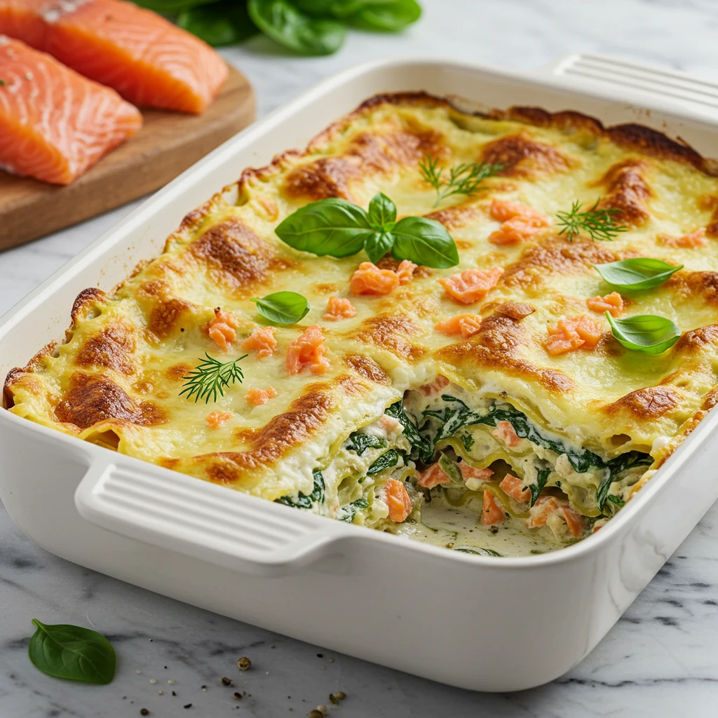 Lasanha de Salmão e Espinafre