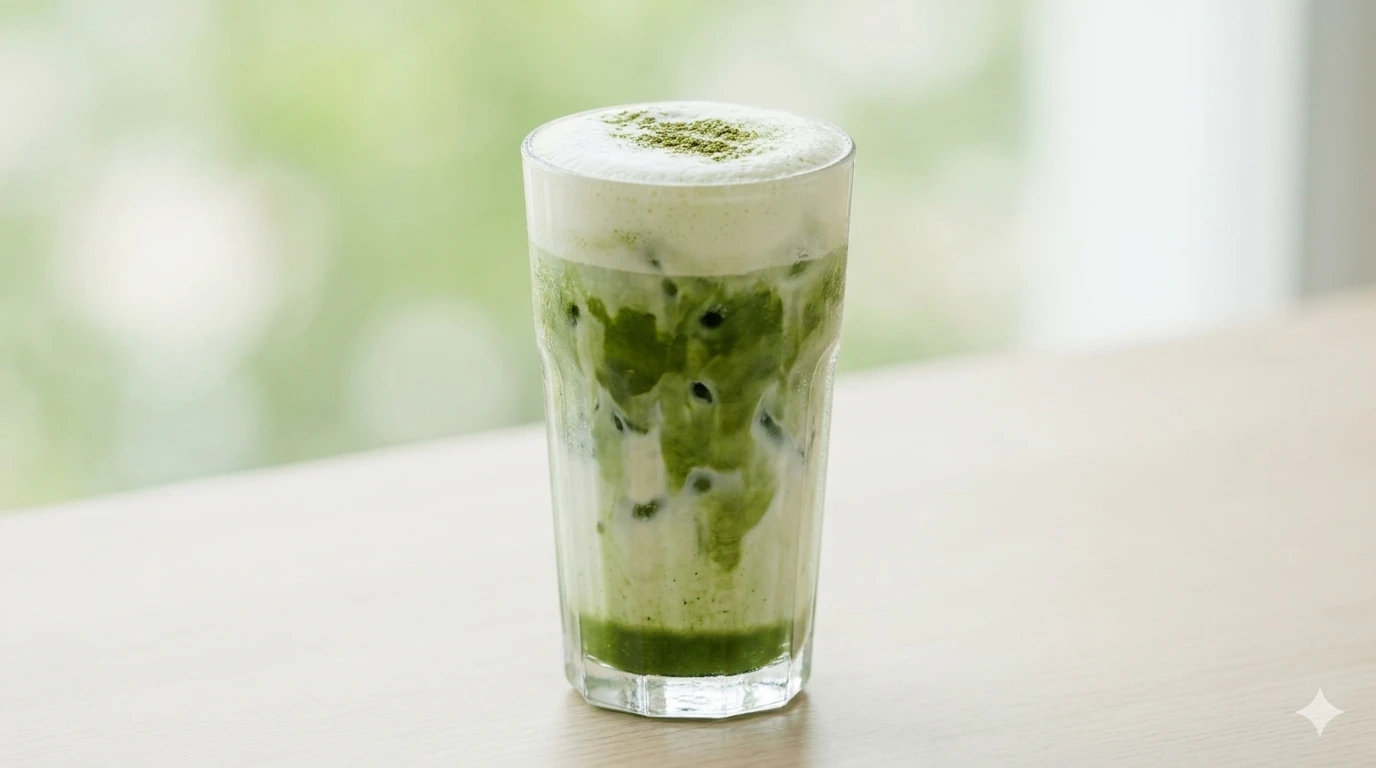 Receita de Matcha Latte Gelado
