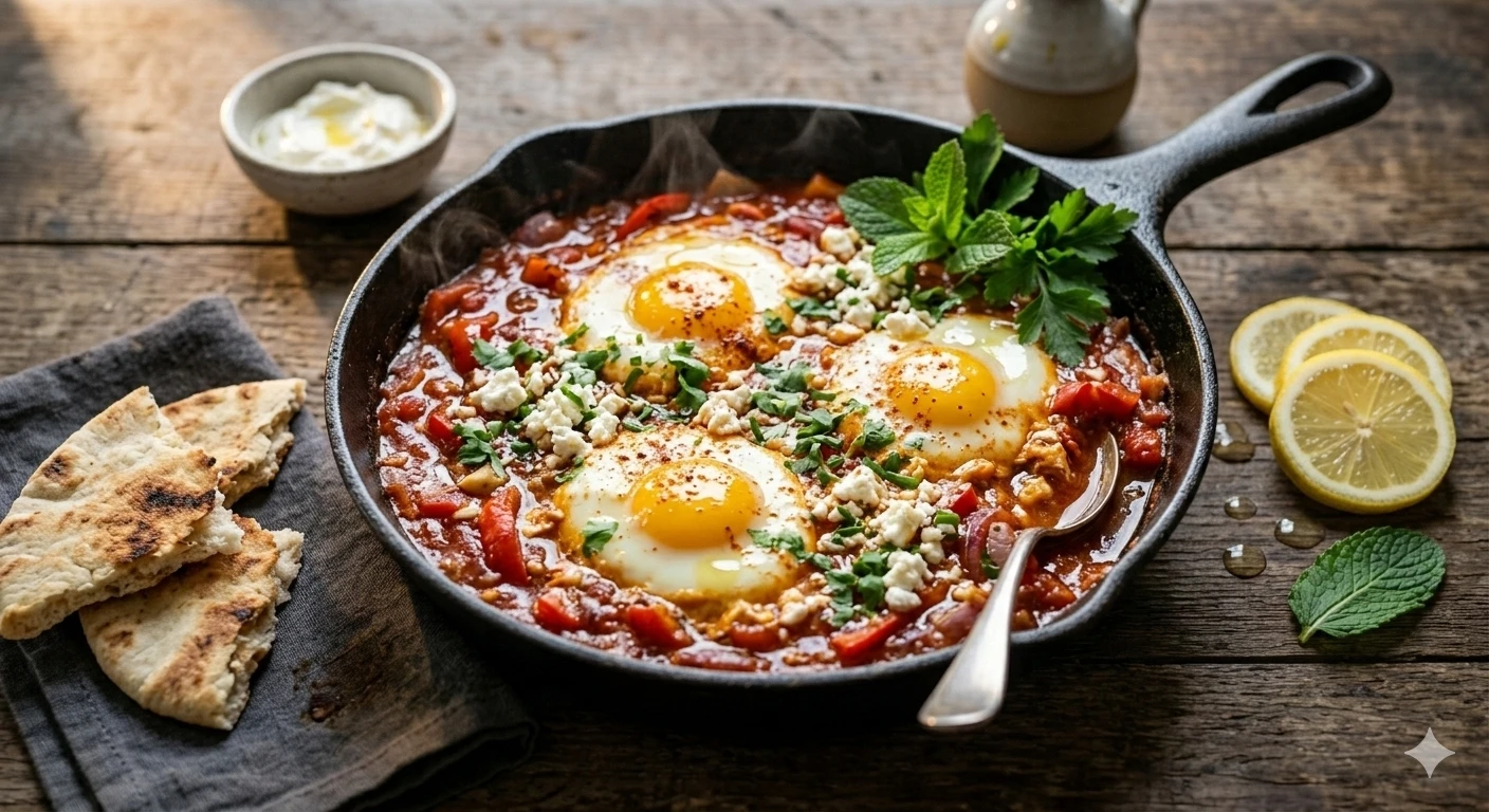 Receita de Shakshuka (Ovos no Molho de Tomate)