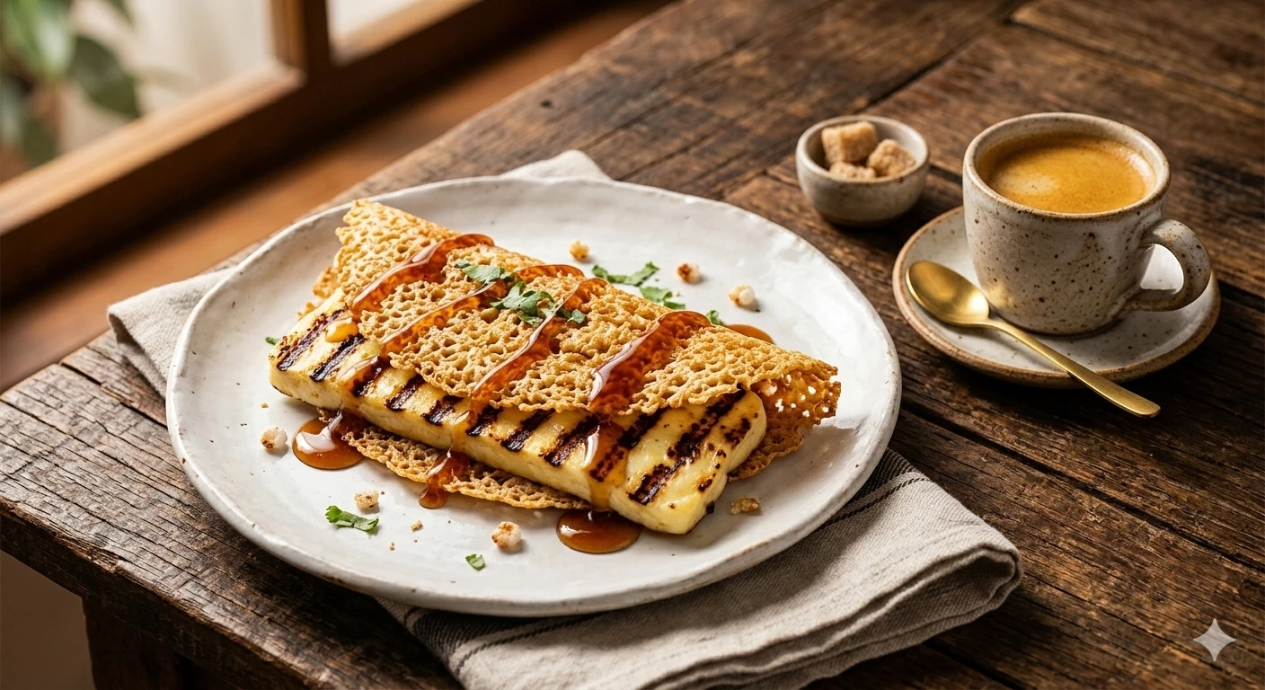 Receita de Tapioca com Queijo Coalho e Melado